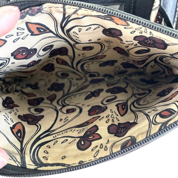 Brighton Black & Brown Leather Crossbody Bag With Adjustable Strap - Picture 11 of 13